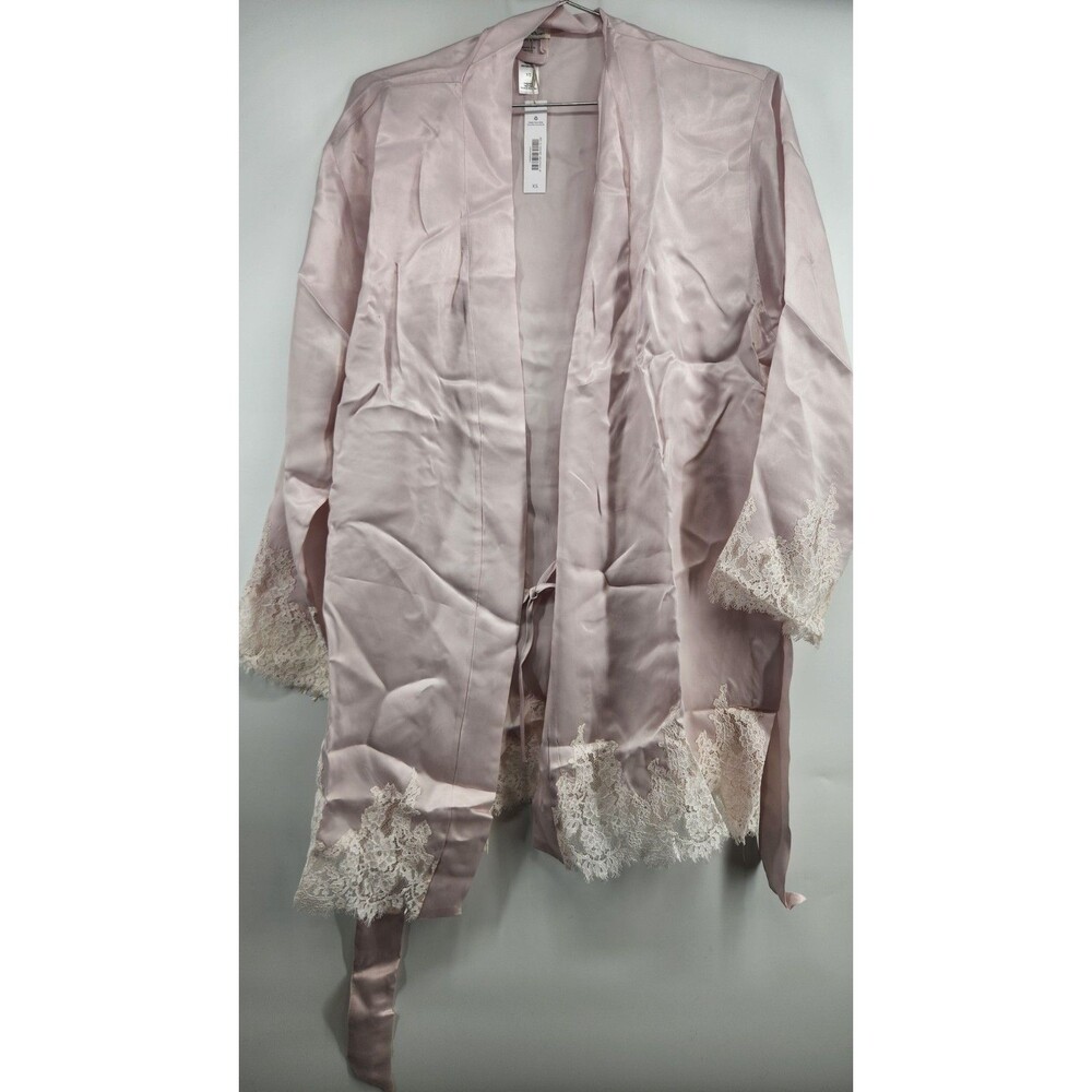 Adore Me Women's XS Light Pink Vegan Atelier Collection Silkโ Robe NWT